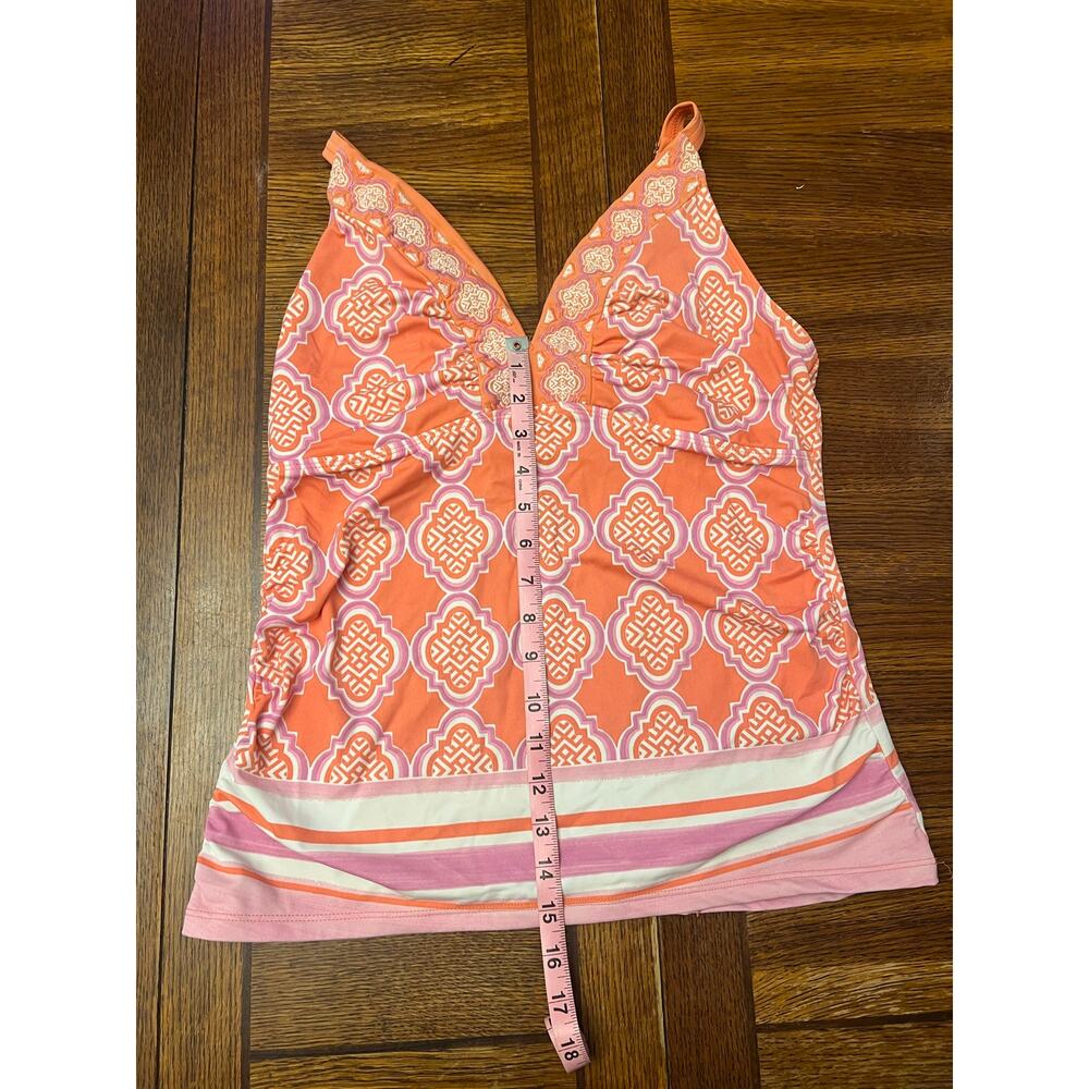 Cabana Life Coral Gables Embroidered Tankini Top Size L UPF 50+ Sun Protective - Picture 5 of 12